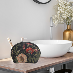 COSM-MGDBK | Morning Garden Black Cosmetic Make Up Bag