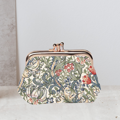 FRMP-GLILY | WILLIAM MORRIS GOLDEN LILY COIN CLASP FRAME PURSE WALLET