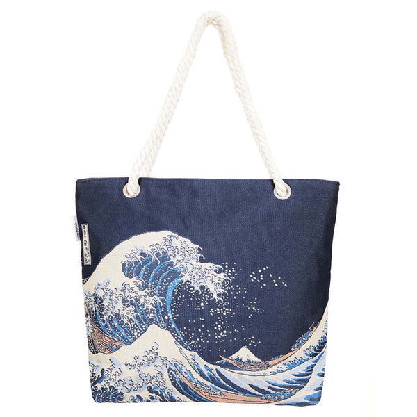 ROPE-BM-WAVE | Great Wave off Kanagawa Rope Tote Beach Bag