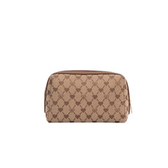 BEAUTY-BLV-BEIGE | Toiletry Bag in Beige Monogram with Teddy Bear