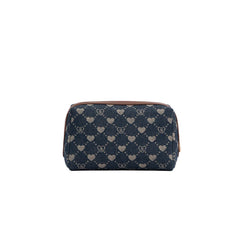 BEAUTY-BLV-DENIM | Toiletry Bag in Denim Monogram with Teddy Bear
