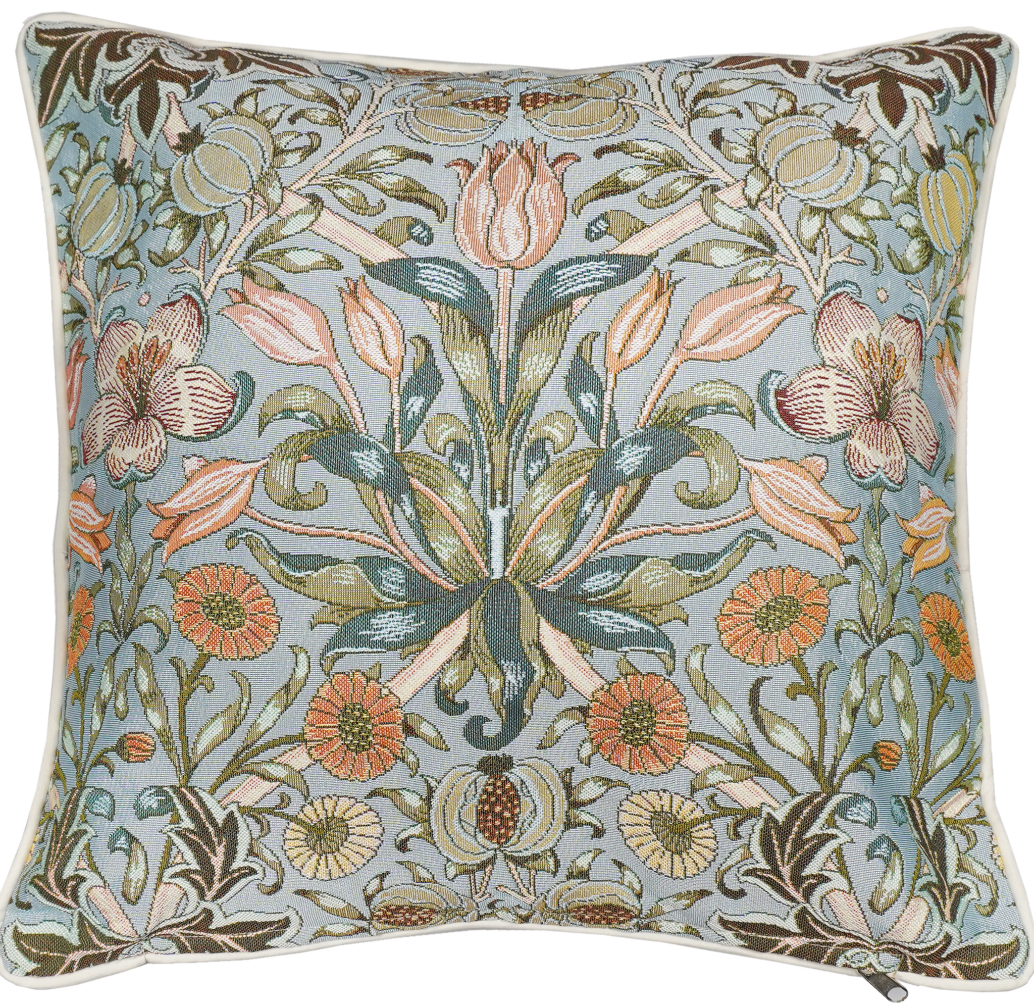 CCOV-PN-POME | WILLIAM MORRIS POMEGRANATE & LILY- PANELLED PILLOWCASE/CUSHION COVER 18X18 INCH