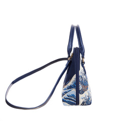 CONV-BM-WAVE | The British Museum - Great Wave off Kanagawa Convertible Top Handle Purse Handbag