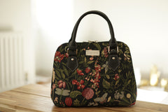 CONV-MGDBK | Morning Garden Black Convertible Top Handle Purse Handbag