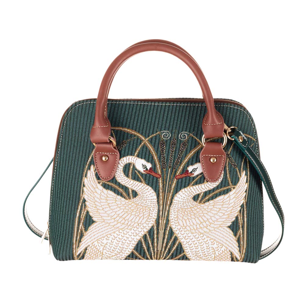 CONV-SWAN | Swan, Rush and Iris Convertible Top Handle Purse Handbag