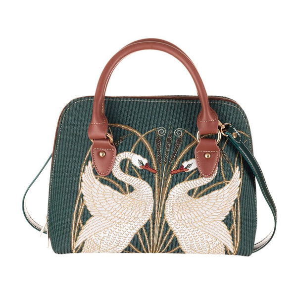 CONV-SWAN | Swan, Rush and Iris Convertible Top Handle Purse Handbag
