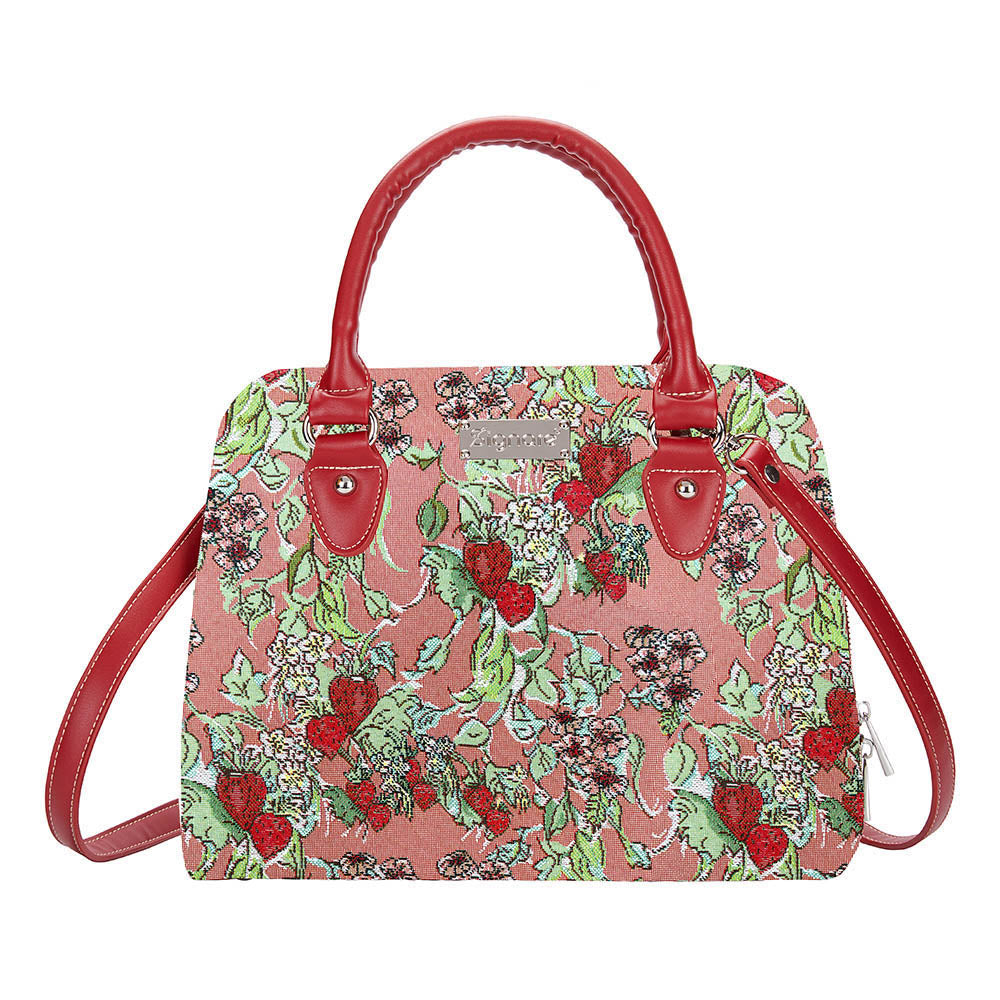 CONV-WLSTRW| Wild Strawberry Convertible Top Handle Purse Handbag