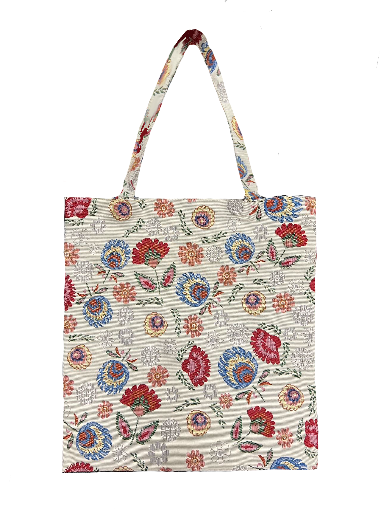 FLAT-FOLKFBG | Polish Folk Art Flower Beige FLAT BAG