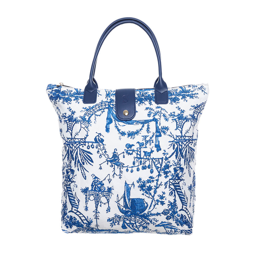 FOLD-BM-CHINO| THE BRITISH MUSEUM CHINOISERIE FOLDING BAG