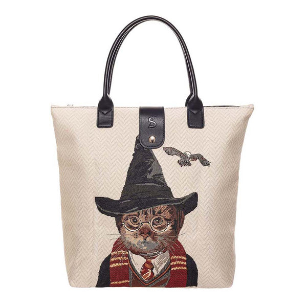 FOLD-BTH-MAGICCAT | Magic Cat Beige Folding Bag