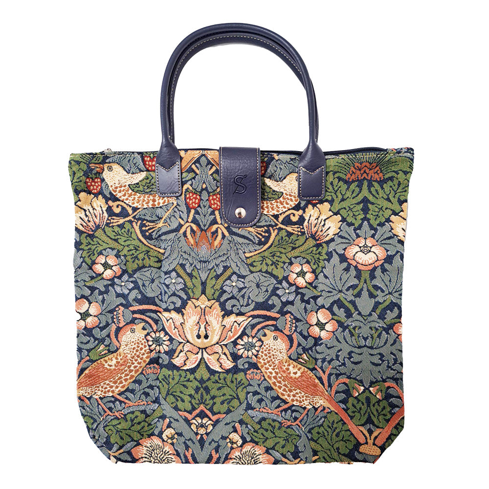 FOLD-STBL | STRAWBERRY THIEF BLUE FOLDING BAG
