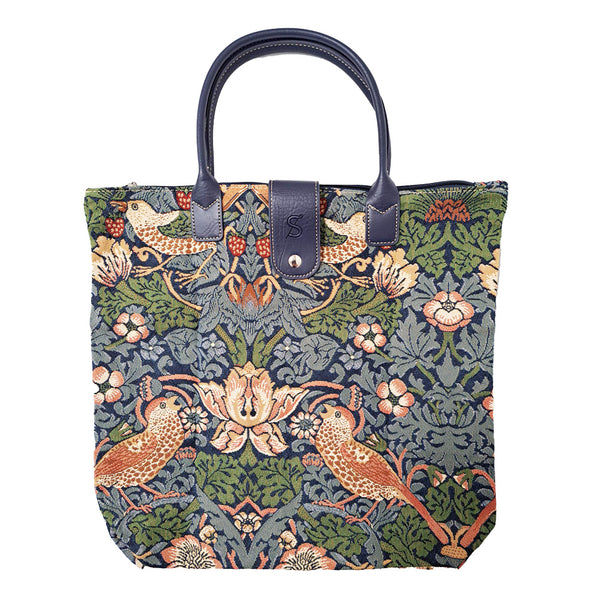 FOLD-STBL | STRAWBERRY THIEF BLUE FOLDING BAG
