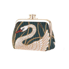 FRMP-SWAN | Swan  Rush and Iris Coin Clasp Frame Purse