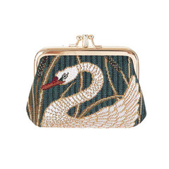 FRMP-SWAN | Swan  Rush and Iris Coin Clasp Frame Purse