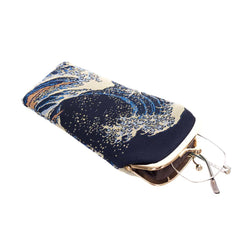 GPCH-BM-WAVE | Great Wave off Kanagawa Navy Blue Glasses Pouch/Case