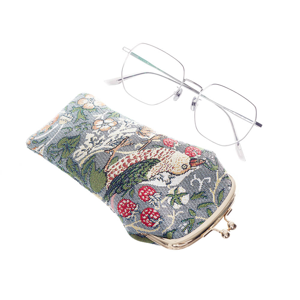 GPCH-STGR | Strawberry Thief Grey Glasses Pouch