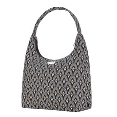 HOBO-LUXOR | BLACK AND WHITE LUXOR HOBO HANDBAG SHOULDER BAG