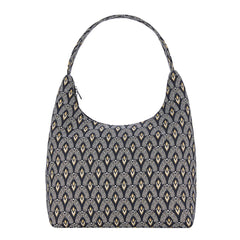 HOBO-LUXOR | BLACK AND WHITE LUXOR HOBO HANDBAG SHOULDER BAG