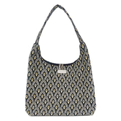 HOBO-LUXOR | BLACK AND WHITE LUXOR HOBO HANDBAG SHOULDER BAG