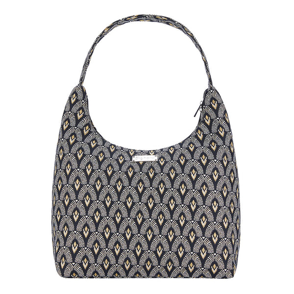 HOBO-LUXOR | BLACK AND WHITE LUXOR HOBO HANDBAG SHOULDER BAG