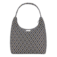 HOBO-LUXOR | BLACK AND WHITE LUXOR HOBO HANDBAG SHOULDER BAG