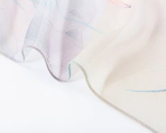 SC-Chiffon Lotus Multi Black | Chiffon Scarf