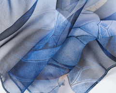 SC-Chiffon Lotus Navy | Chiffon Scarf
