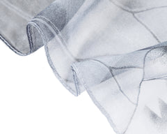 SC-Chiffon Lotus White & Black | Chiffon Scarf