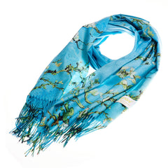 SC-PASH-ART-ALMOND | Van Gogh Almond Blossom Blue Art Pashmina