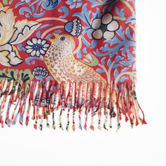 SC-PASH-ART-STRD | William Morris Strawberry Thief Red Art Pashmina