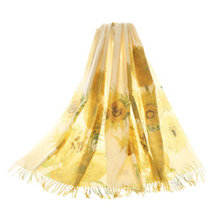 SC-PASH-ART-SUNF | Van Gogh Sunflower Yellow Art Pashmina