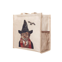 SHOP-BTH-MAGICCAT | Magic Cat Beige and Black Shopper Bag