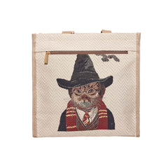 SHOP-BTH-MAGICCAT | Magic Cat Beige and Black Shopper Bag
