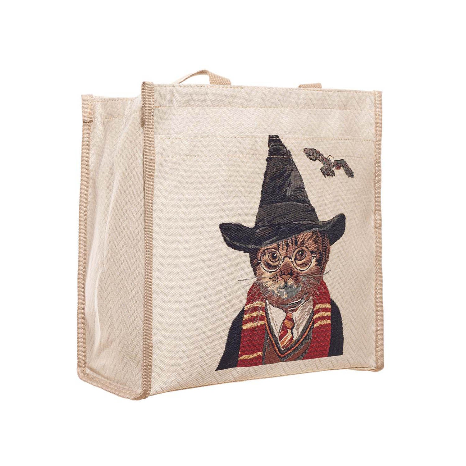 SHOP-BTH-MAGICCAT | Magic Cat Beige and Black Shopper Bag