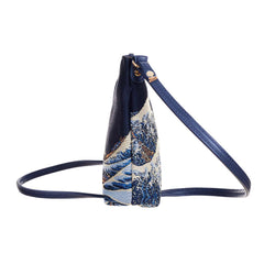 SLING-BM-WAVE | Great Wave off Kanagawa Navy Blue Sling Bag Purse Crossbody