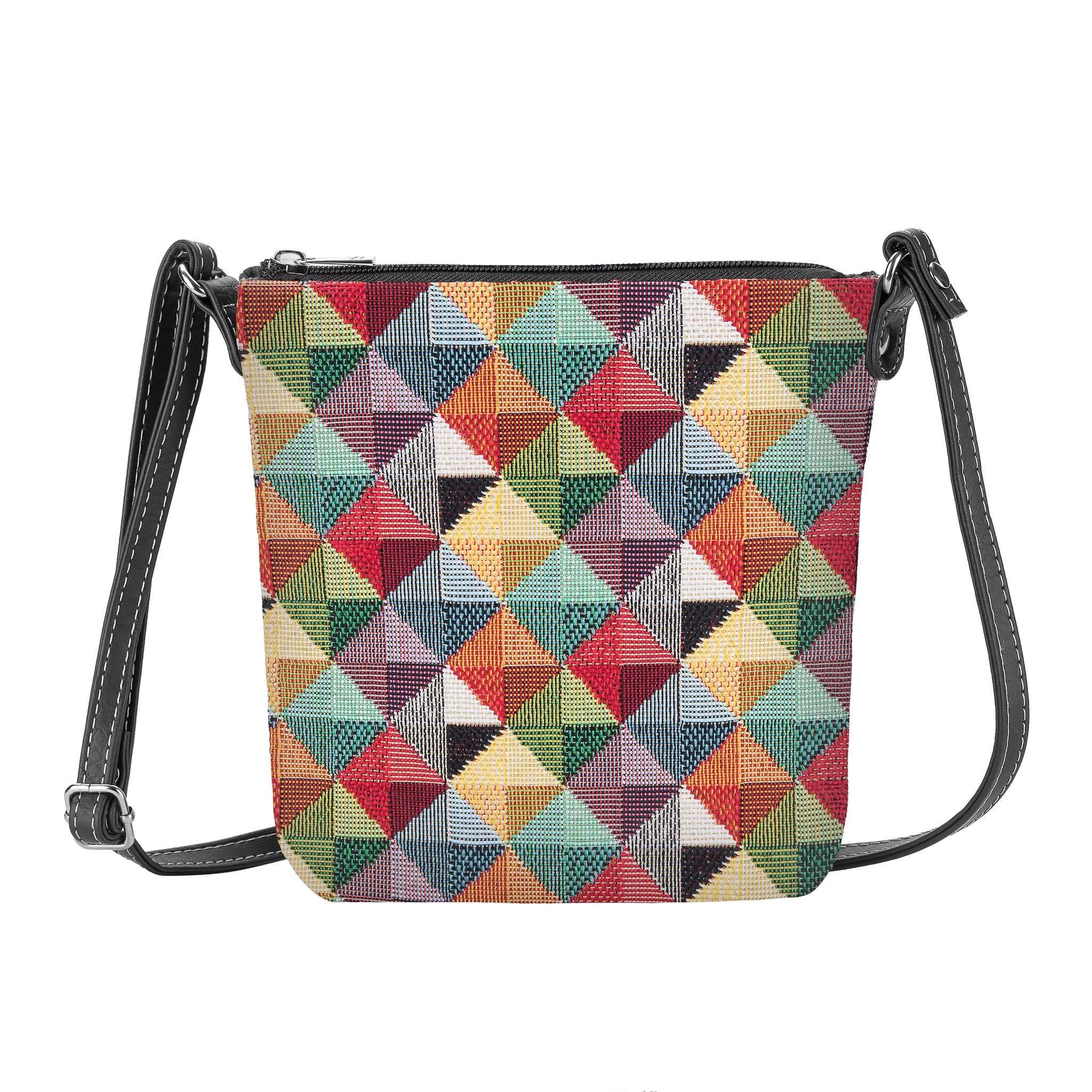 SLING-MTRI | MULTICOLOR TRIANGLE SLING BAG PURSE CROSSBODY