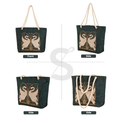ROPE-SWAN | Swan, Iris and Rush Rope Tote Beach Bag