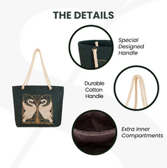 ROPE-SWAN | Swan, Iris and Rush Rope Tote Beach Bag
