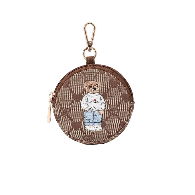 BUBBLE-BLV-BEIGE | B-Loved Bear Beige Bubble Zip Purse Charm