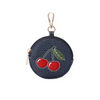 BUBBLE-CHERRY-BLUE | Cherry Bubble Zip Charm On Blue Backdrop