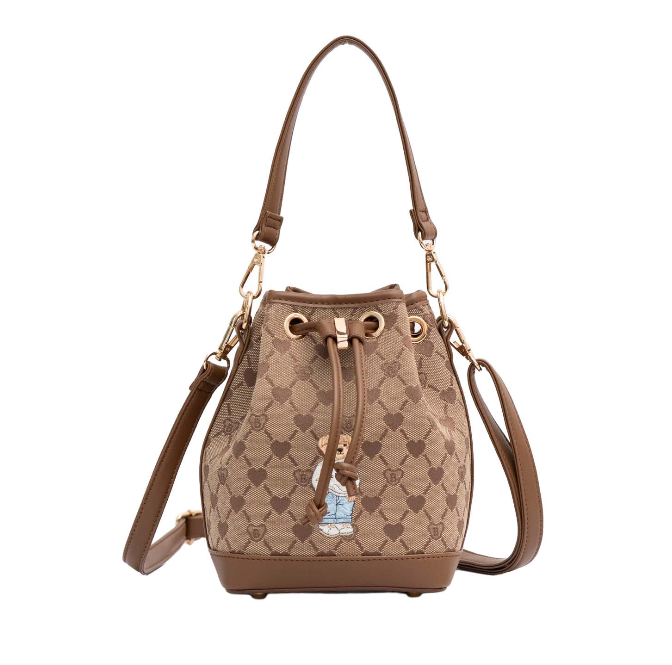 BUCK-BLV-BEIGE | B-Loved Bear Beige Bucket Handbag