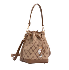 BUCK-BLV-BEIGE | B-Loved Bear Beige Bucket Handbag
