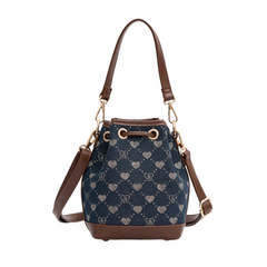 BUCK-BLV-DENIM | B-Loved Bear Denim Blue Bucket Handbag