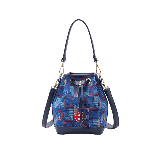 BUCK-TFL-PICCA-RED | Bucket Handbag TfL Piccadilly Moquette Red Roundel