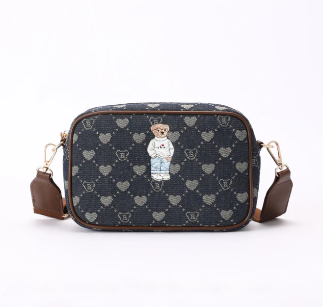 CAMERA-BLV-DENIM | B-Loved Camera Crossbody Bag On Blue Denim Monogram