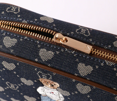 CAMERA-BLV-DENIM | B-Loved Camera Crossbody Bag On Blue Denim Monogram