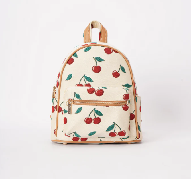 DAPK-CHERRY-CREAM | Cherry Small Rucksack In Cream Backdrop