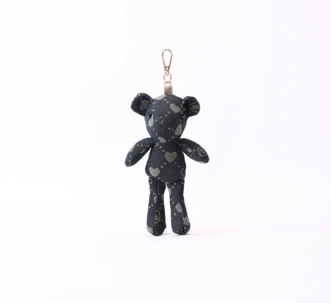 CHARM-BLV-DENIM | B-Loved Bear Denim Blue Bag Charm