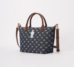 GRAB-BLV-DENIM | B-Loved Grab Handbag On Blue Denim Monogram
