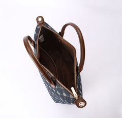 GRAB-BLV-DENIM | B-Loved Grab Handbag On Blue Denim Monogram